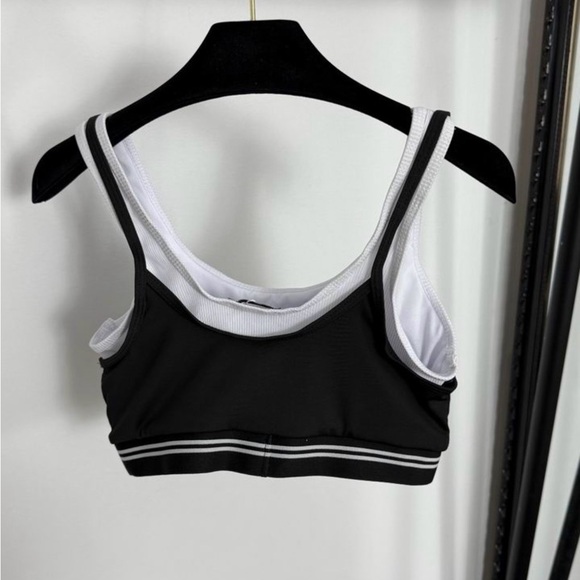 ALO Yoga Black and White Strappy Tank Top - Picture 2 of 2
